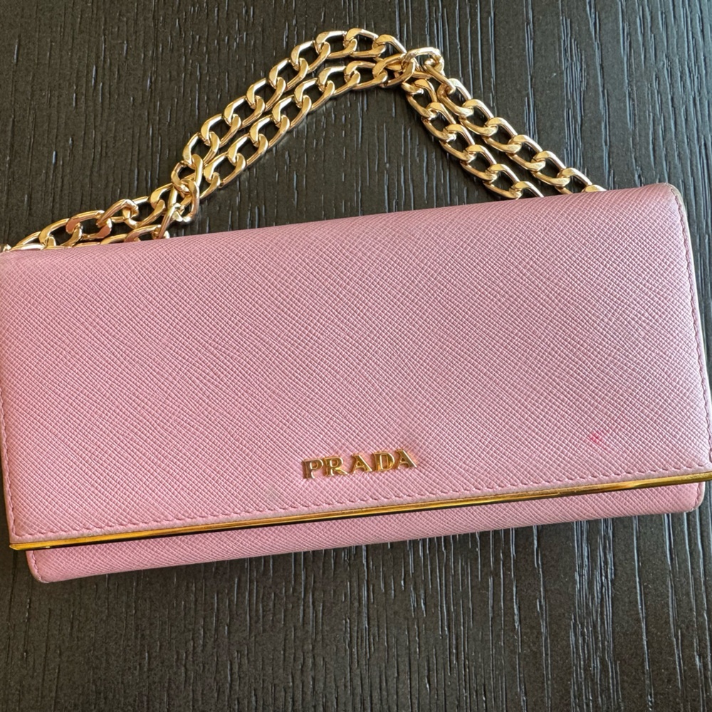 Prada Pink Saffiano Leather Wallet - Picture 2 of 7